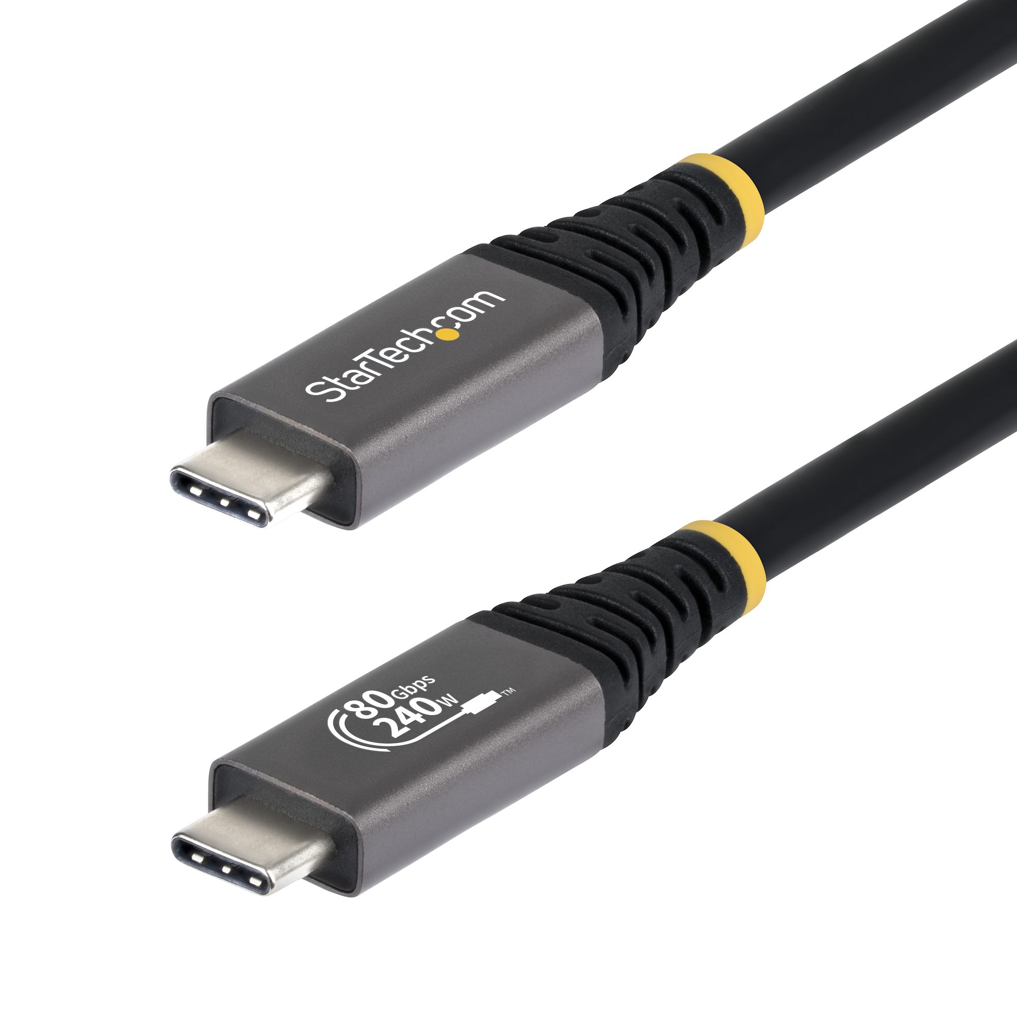 STARTECHCOM 50cm USB4 Kabel 80Gbps USBIFzertifiziertes USBC Ladekabel 240W 8K 120Hz4K 240Hz DP21monitorkabel Thunderbolt 4