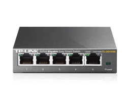 TPLINK TLSG105E 5Port Gigabit Desktop Easy Smart Switch 101001000Mbps RJ45 ports MTUPortTagbased VLAN QoS IGMP Snooping