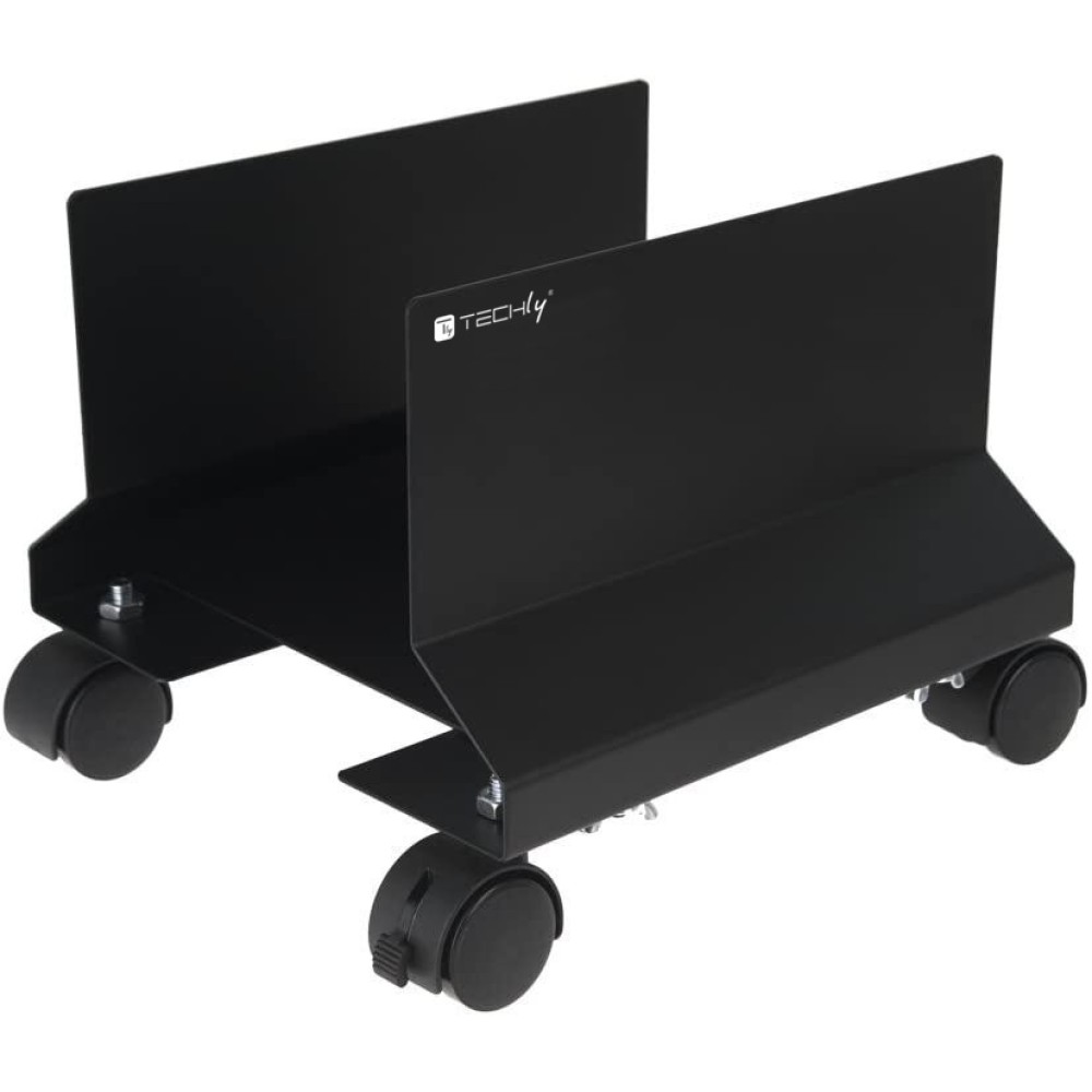 Techly PC-Wagen Rollen Metall Schwarz