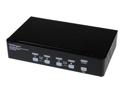 STARTECH.COM 4 Port Dual Link DVI USB KVM Switch mit Audio - Hochauflösender DVI KVM Desktop Umschalter