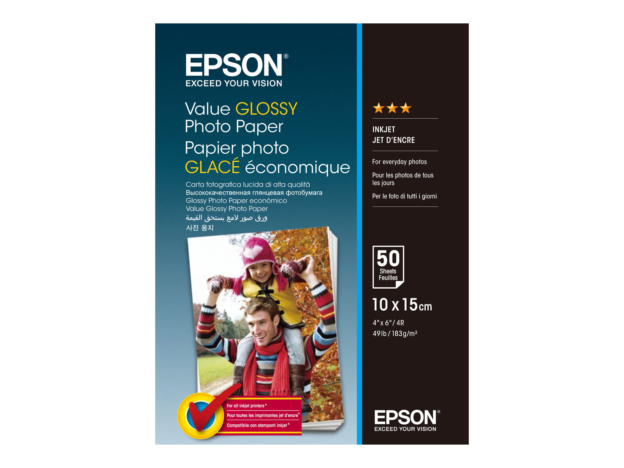 EPSON Fotopapier C13S400038 10,0 x 15,0 cm hochglÃ¤nzend 183 g/qm 50 Blatt