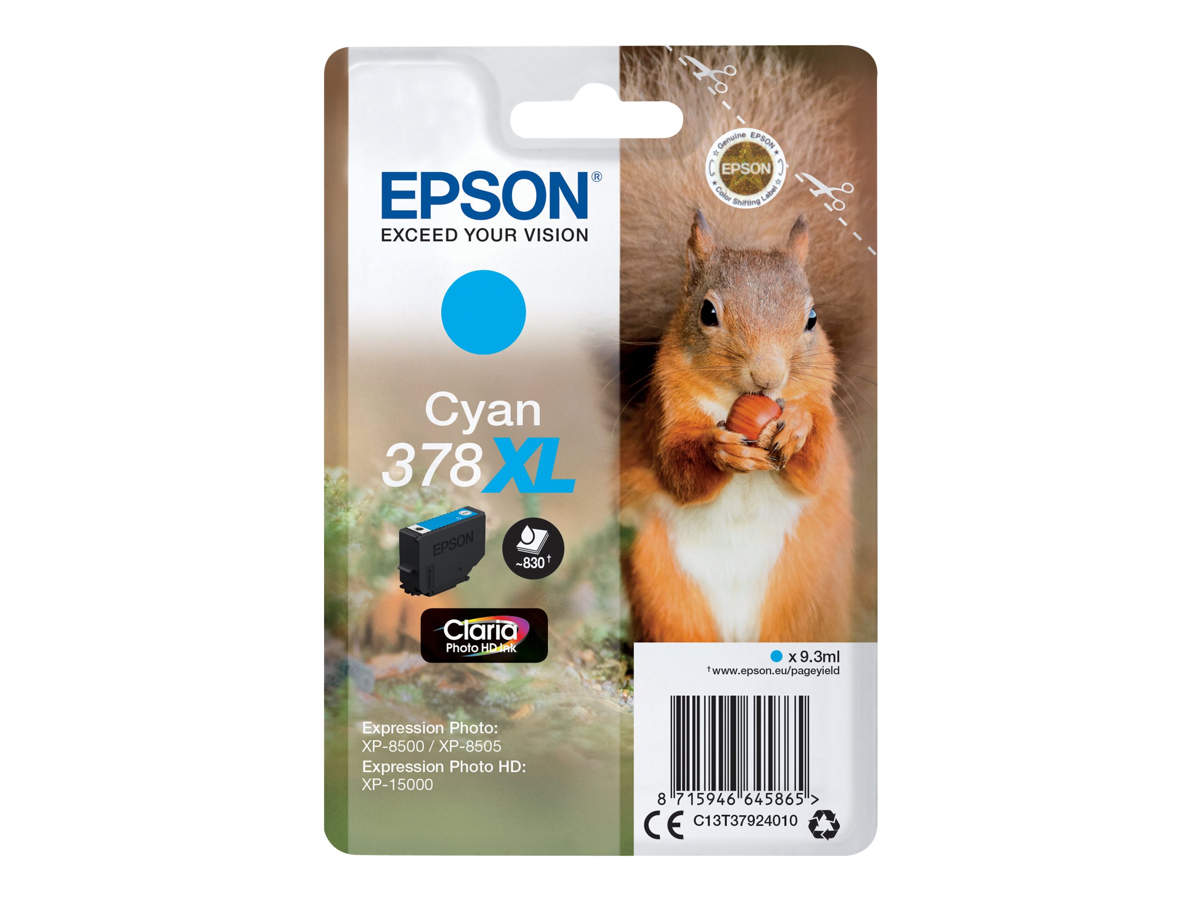 C13T37924010 EPSON XP Tinte cyan HC 830