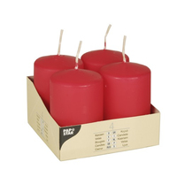4 PAPSTAR Stumpenkerzen rot
