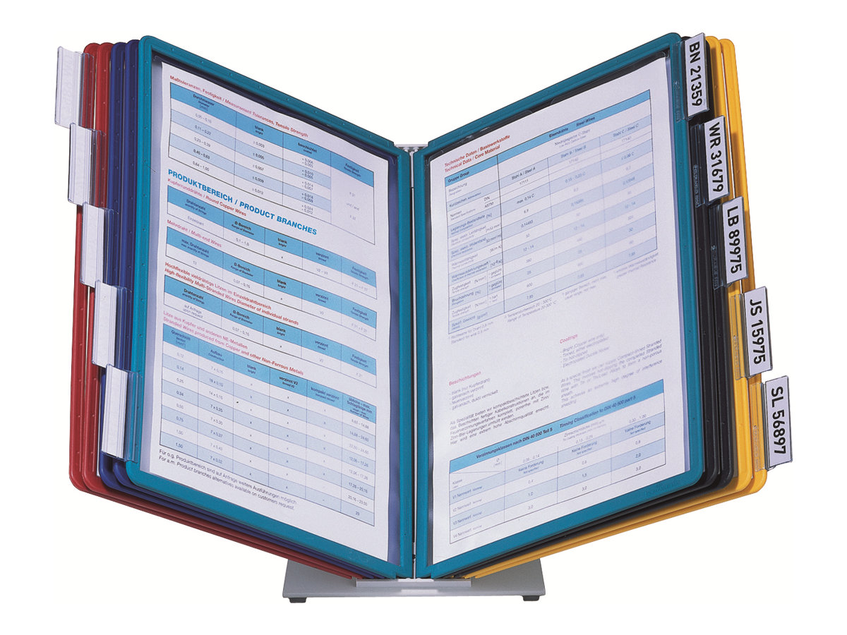 DURABLE Sichttafelsystem VARIO 557000 DIN A4 farbsortiert mit 10 St. Sichttafeln