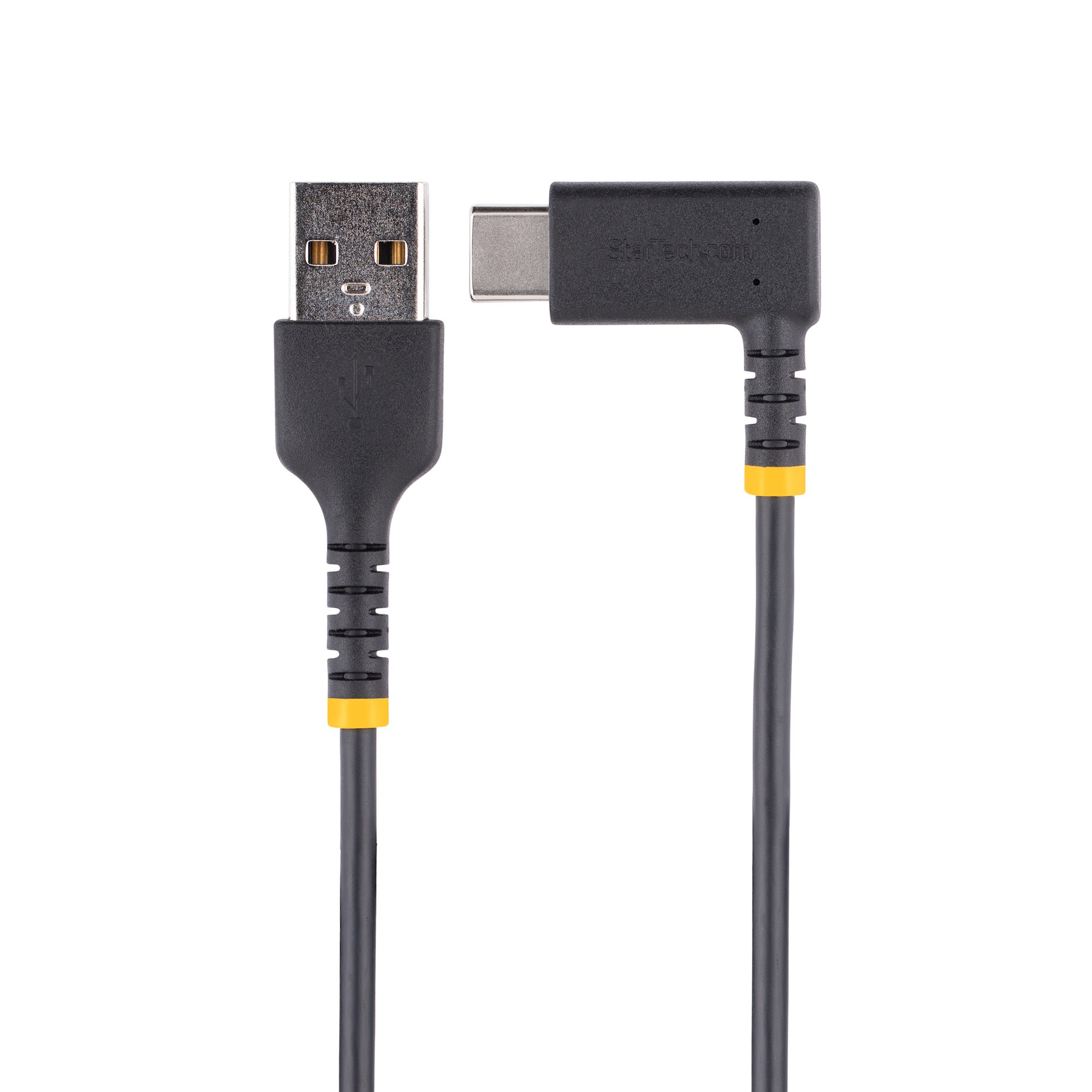 STARTECHCOM 6ft 2m USB A to C Charging Cable Right Angle Heavy Duty Fast Charge USBC Cable Durable and Rugged Aramid Fiber 3A