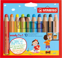 STABILO woody 3 in 1 Buntstifte farbsortiert, 10 St. STABILO woody 3 in 1 Buntstifte farbsortiert, 10 St.