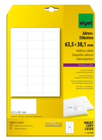 525 SIGEL Adressetiketten LA320 weiÃ 63,5 x 38,1 mm