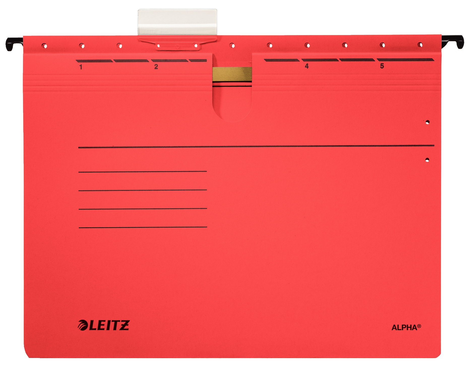 LEITZ Hängehefter ALPHA 1984 Karton rot DIN A4 1x kaufmännische Heftung, 5 St