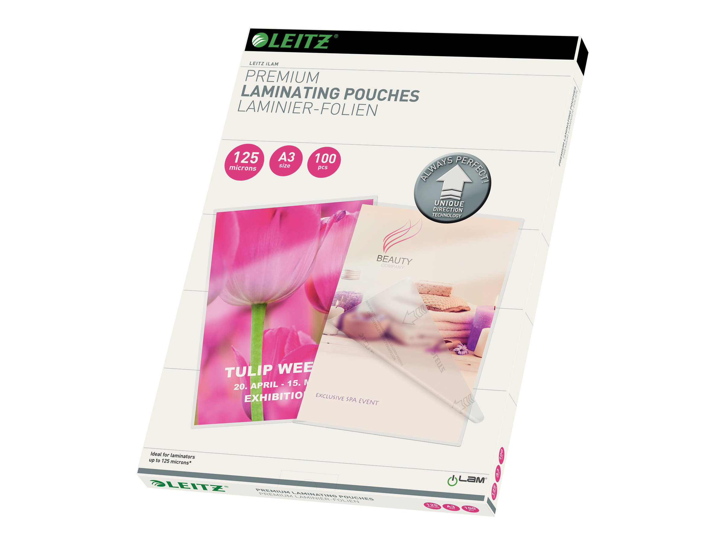 100 LEITZ UDT Laminierfolien glaenzend fuer A3 125 micron 100 LEITZ UDT Laminierfolien glaenzend fuer A3 125 micron