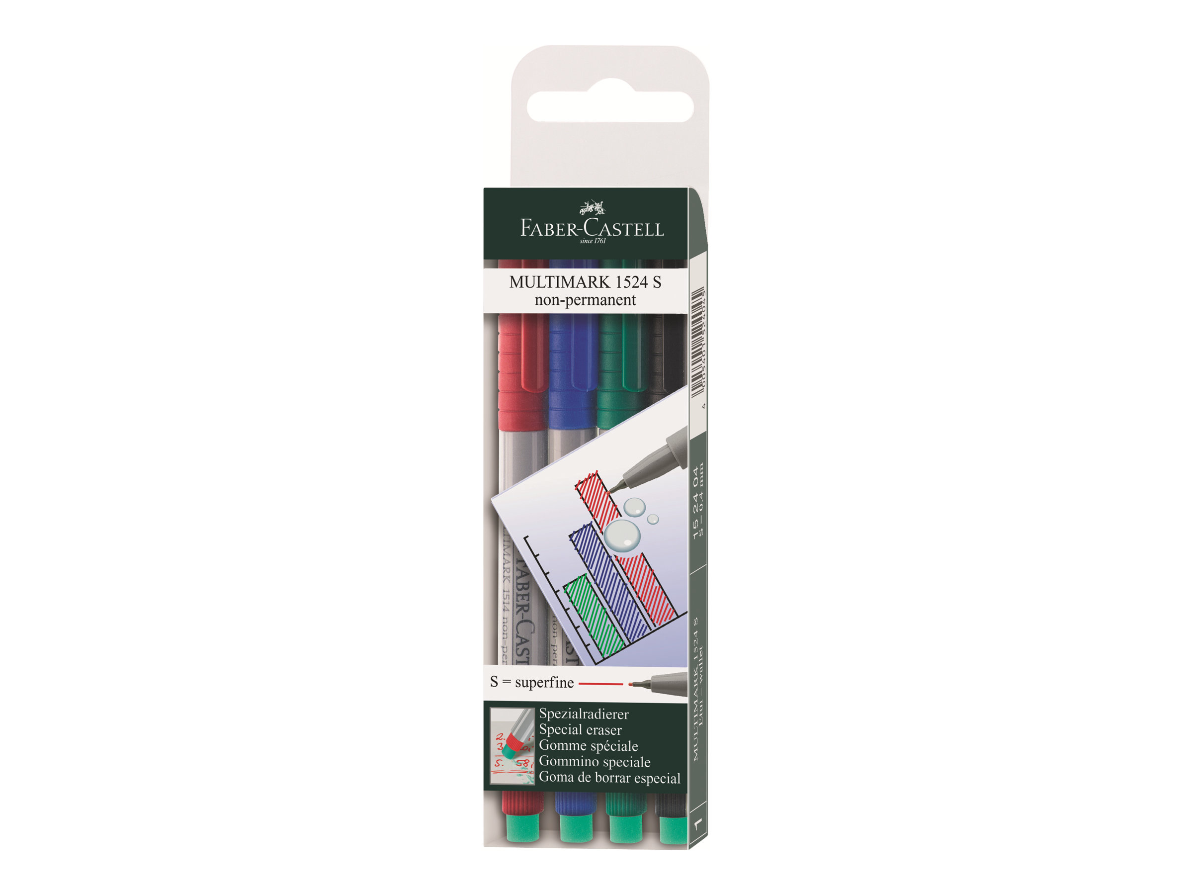 FABER-CASTELL MULTIMARK Folienstifte-Set farbsortiert non-permanent 4 St. FABER-CASTELL MULTIMARK Folienstifte-Set farbsortiert non-permanent 4 St.