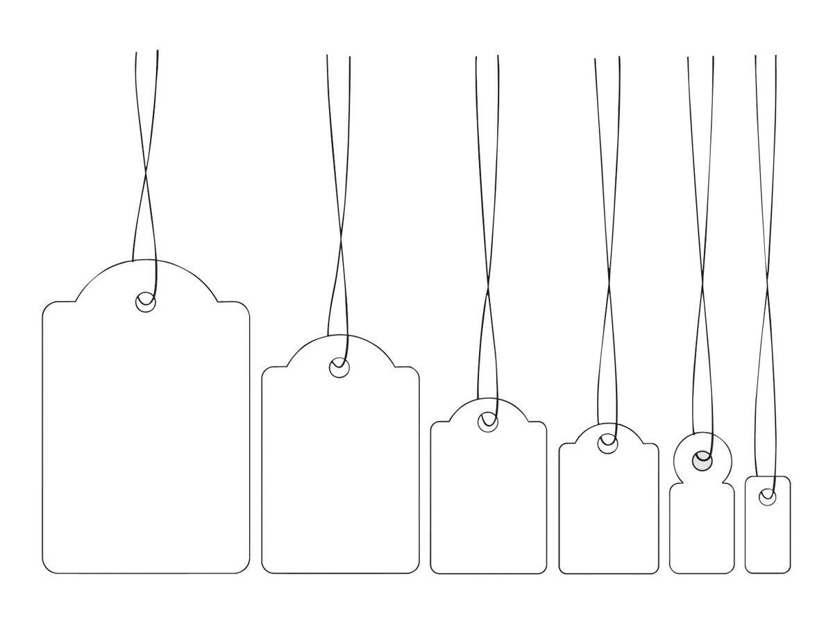 HERMA Haengeetiketten weiss 32,0 x 50,0 mm mit rotem Faden, 1.000 St.