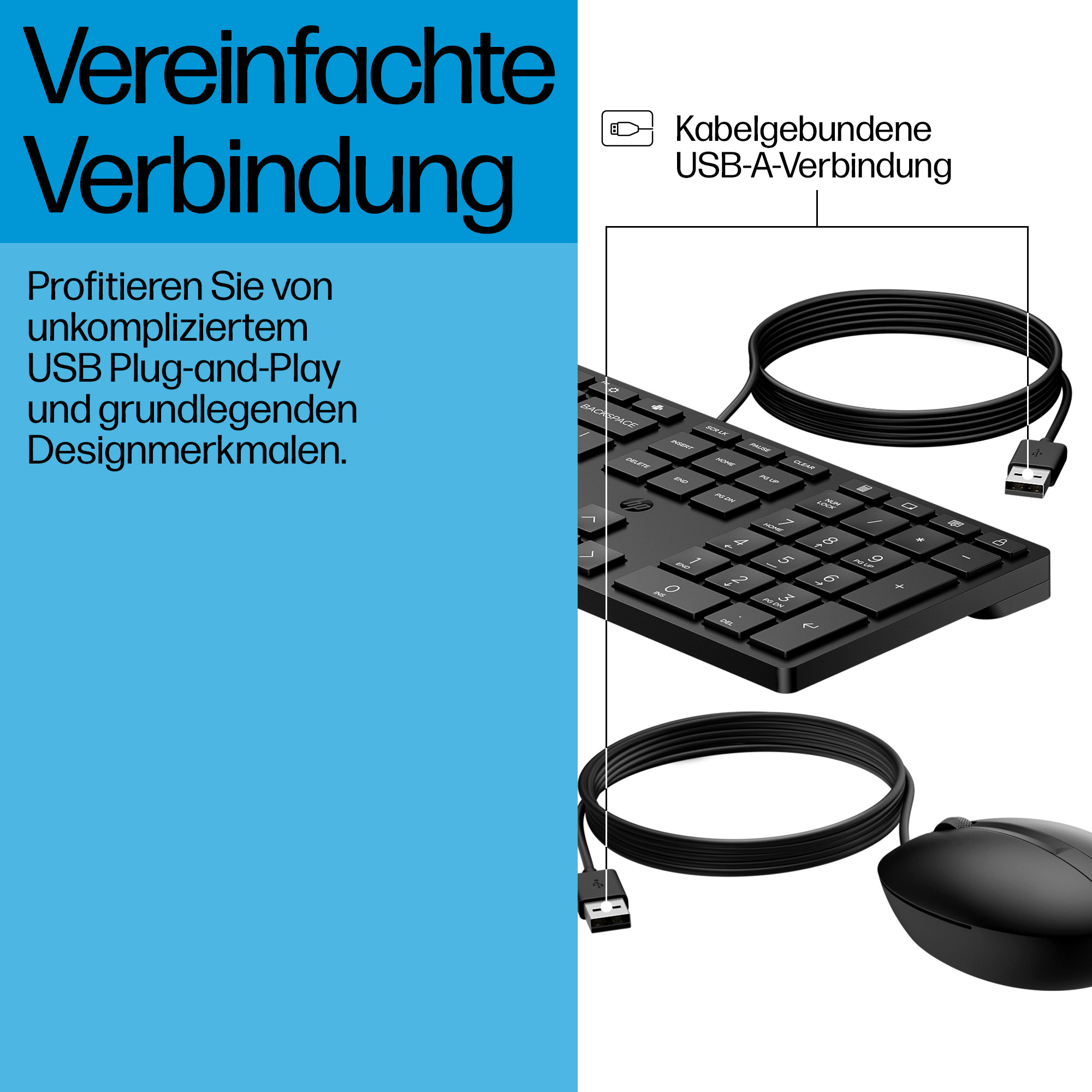 HP 320MK Tastatur Kabelgebunden USB-A Schwarz