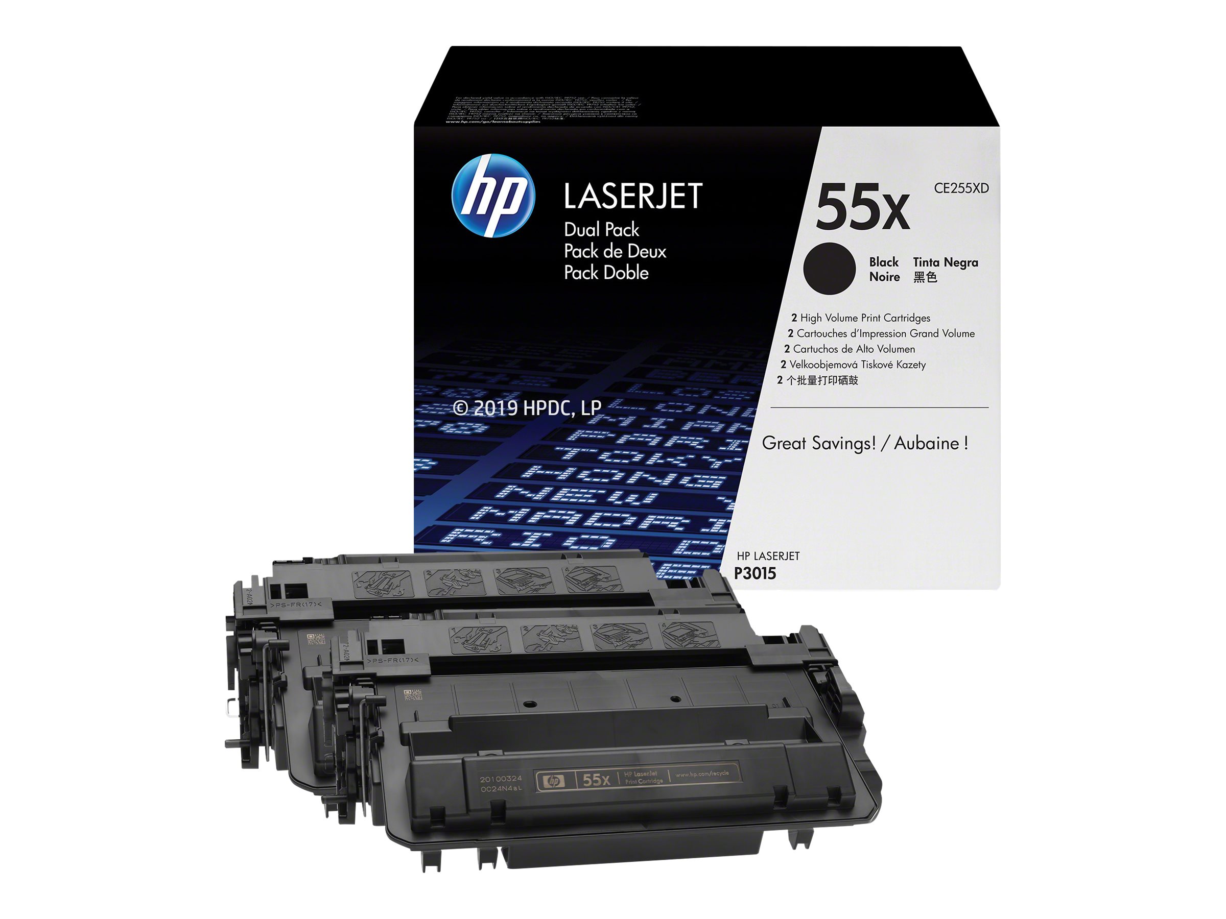 HP 55X (CE255XD) schwarz Tonerkartuschen, 2er-Set HP 55X (CE255XD) schwarz Tonerkartuschen, 2er-Set