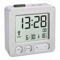 TFA digitaler Funkwecker 60254554 silber Aluminium