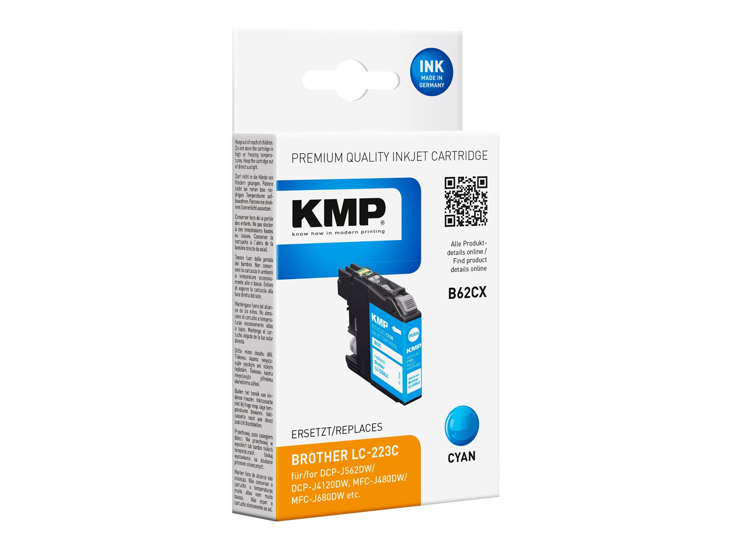 KMP B62CX  cyan Druckerpatrone kompatibel zu brother LC-223C
