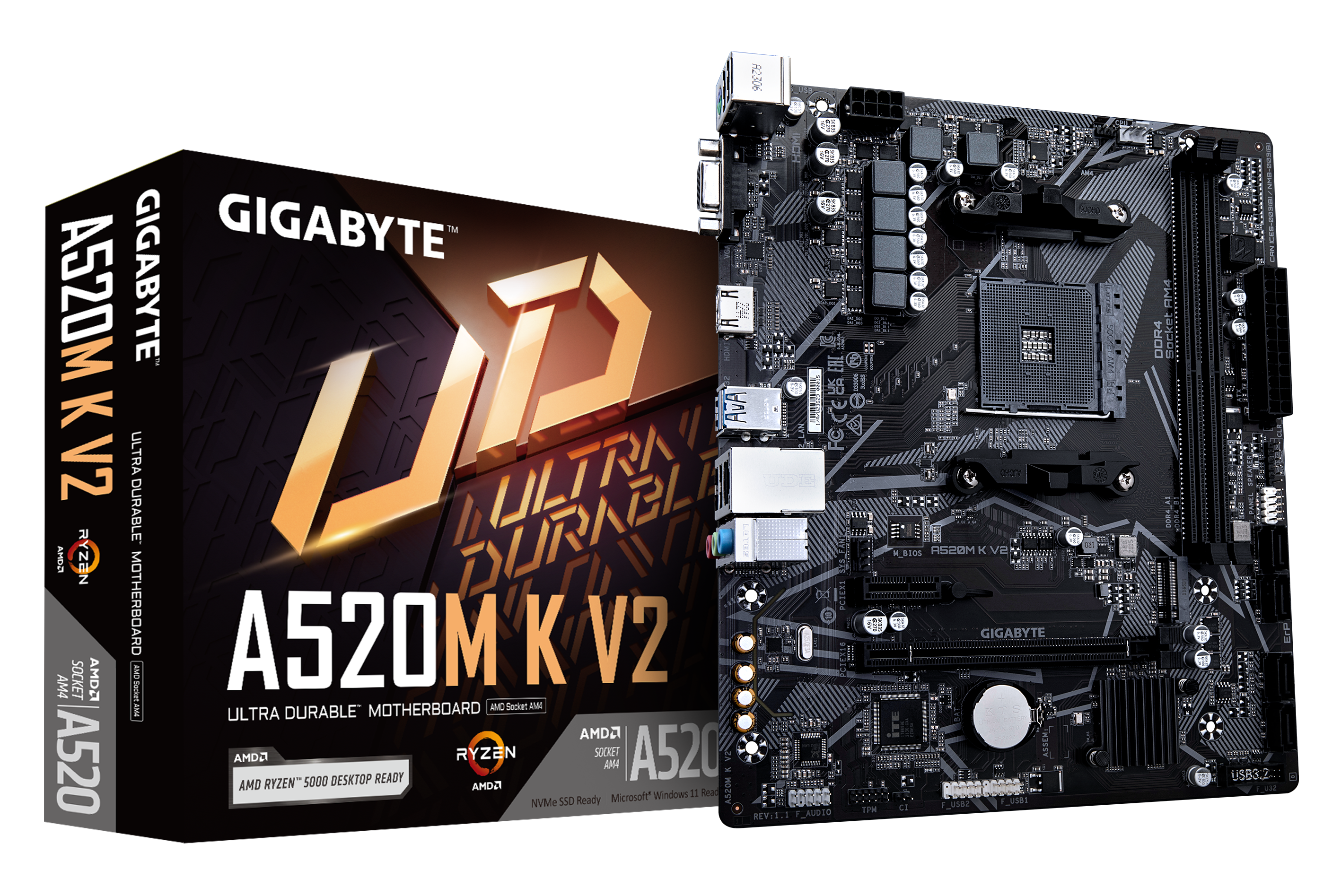 GIGABYTE A520M K V2 AM4 2xDDR4 4xSATA 1xM2 1xHDMI