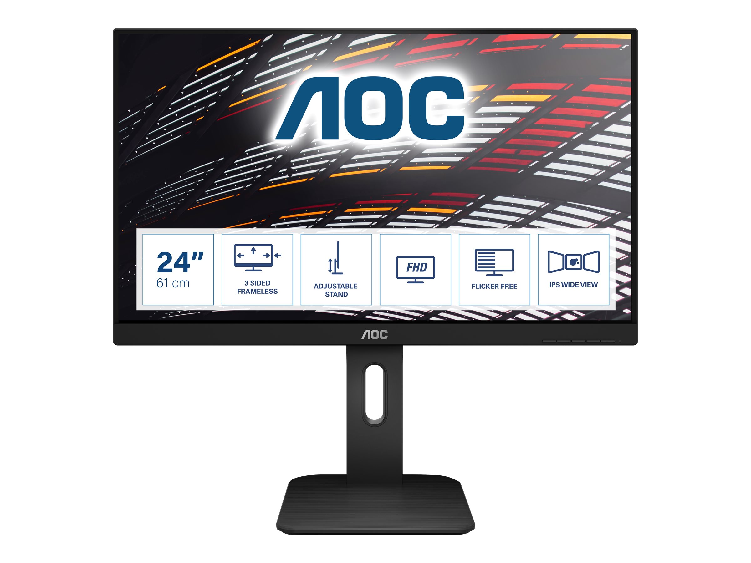 61cm24 1920x1200 AOC Proline X24P1 1610 4ms HDMI DVI DisplayPort VGA VESA Pivot Speaker Full HD Black