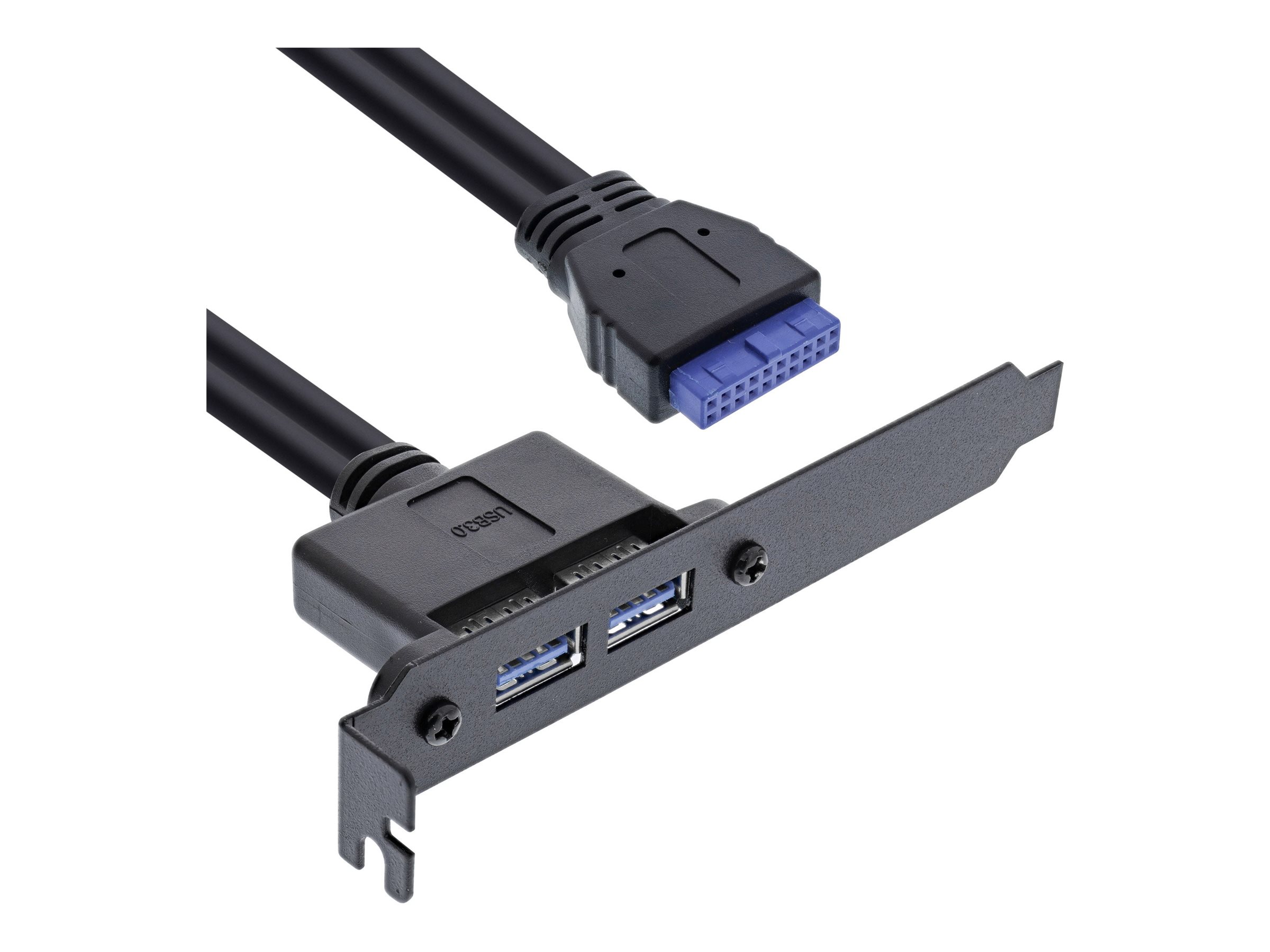 INLINE Slotblech USB 3.0 2x USB Buchse auf internen Mainboardabschluss 0,5m INLINE Slotblech USB 3.0 2x USB Buchse auf internen Mainboardabschluss 0,5m