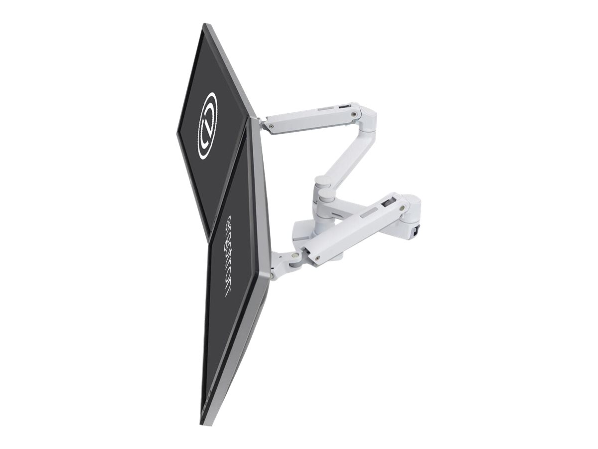 ERGOTRON LX-Montagearm fuer 2 Monitore nebeneinander weiss 68cm 27Zoll bis 33cm anheben max 18kg.belastbar VESA 75x75 100x100mm