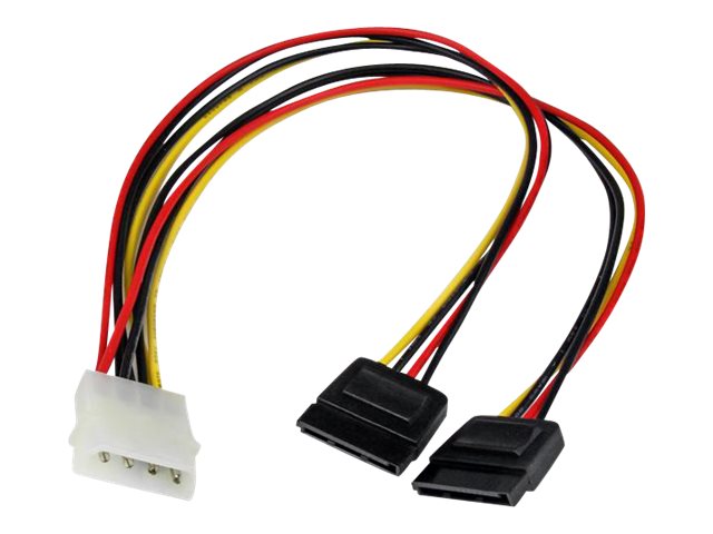 StarTech.com SATA Y-Stromkabel - Splitter Power Y-Kabel mit 2 x SATA intern 1 x Molex (Stecker) 2 x SATA Power (15 pin) Buchse 30cm - Netzteil