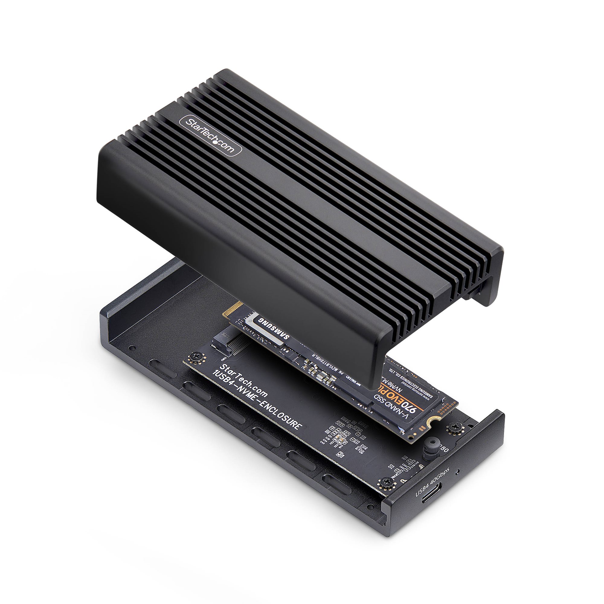 STARTECHCOM USB4m2 NVMe Gehaeuse 40Gbps Externes USBC Thunderbolt NVMe SSD Gehaeuse AluminiumKuhlkoerpergehaeuse BM und MKey