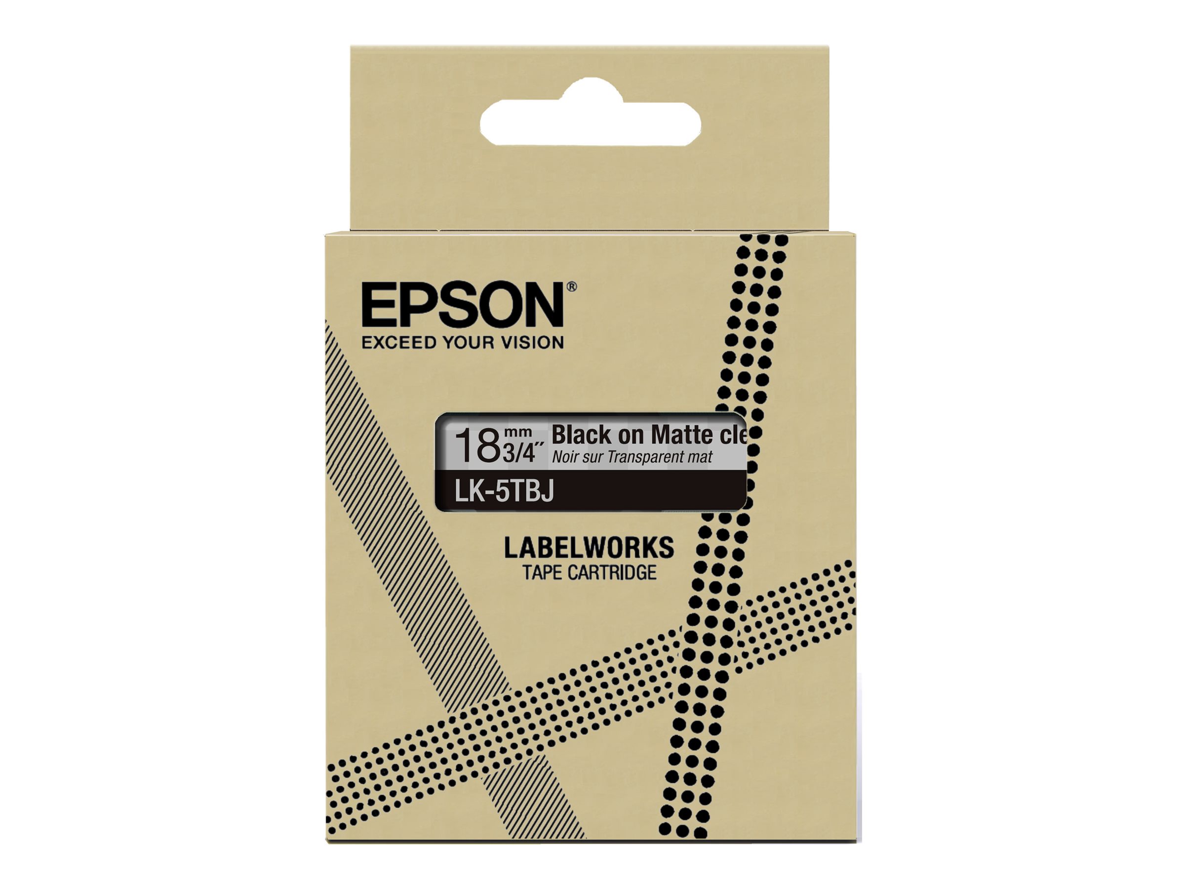 EPSON Schriftband LK LK-5TBJ C53S672066, 18 mm schwarz auf transparent
