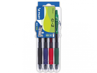 PILOT G2 Gelschreiber-Set schwarz/transparent, blau/transparent, rot/transparent, gruen/transparent 0,4 mm, Schreibfarbe: farbsortiert, 4 St. PILOT G2 Gelschreiber-Set schwarz/transparent, blau/transparent, rot/transparent, gruen/transparent 0,4 mm, Schreibfarbe: farbsortiert, 4 St.