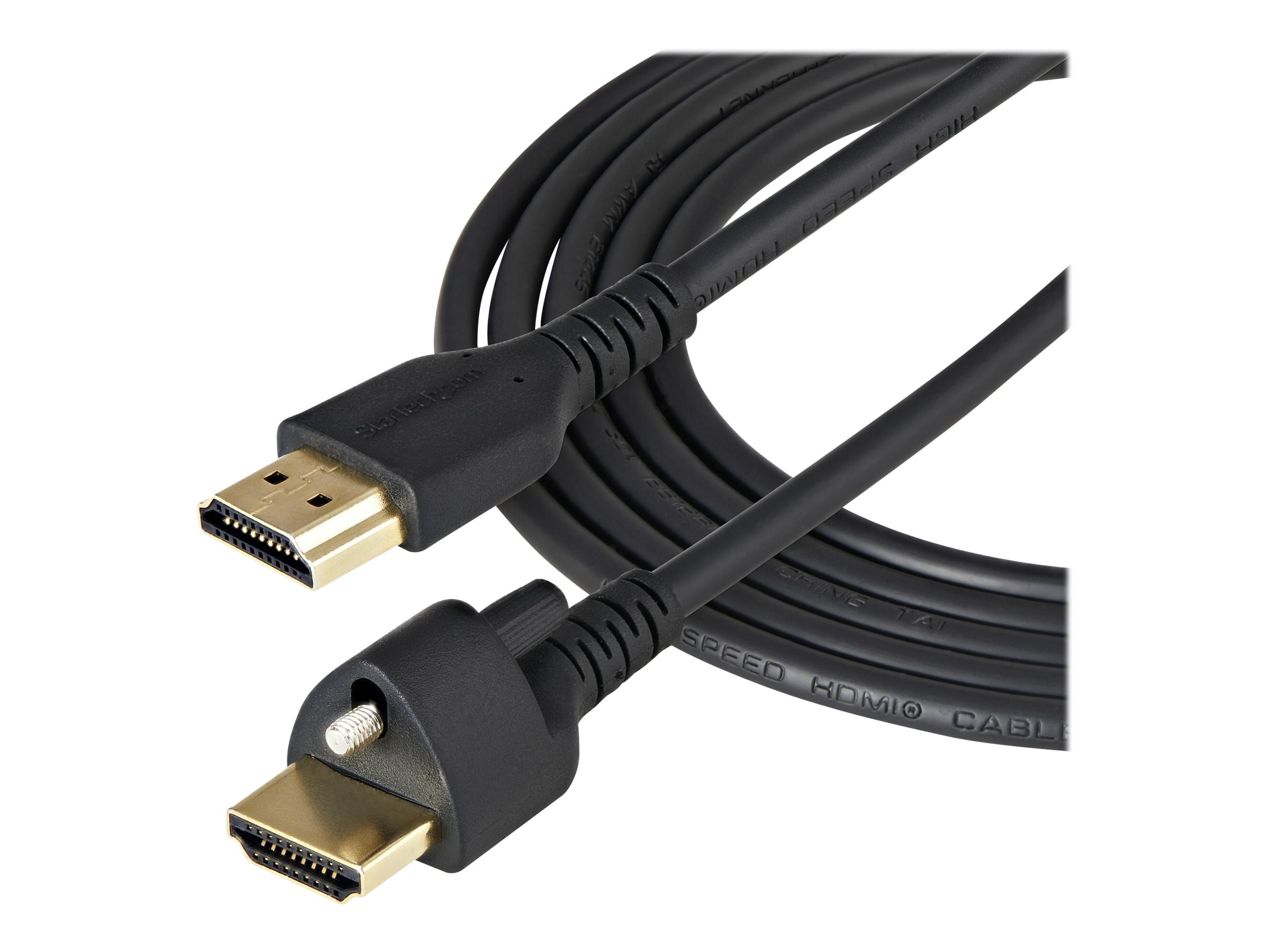 STARTECH.COM 1m HDMI Cable with Locking Screw - 4K 60Hz HDR - High Speed HDMI 2.0 Monitor Cable with Ethernet - M/M