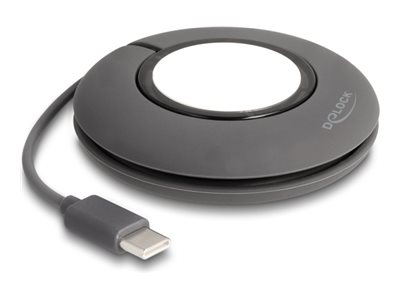 Delock USB TypeC Aufrollladekabel fuer Apple Watch 1 m grau magnetisch