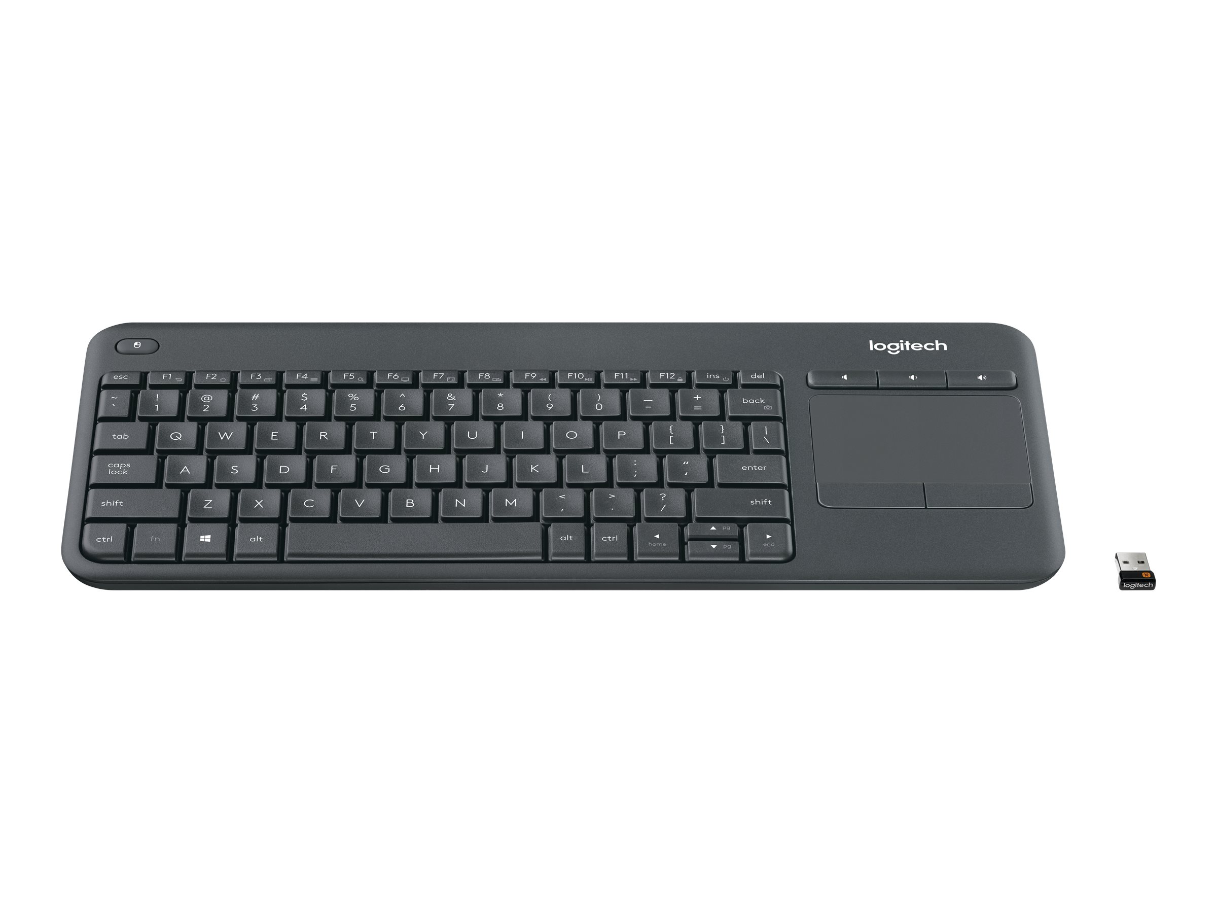 Logitech K400 Plus Tastatur kabellos schwarz