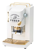 Faber Pro Deluxe Pure White & Messing ESE Pad Espressomaschine