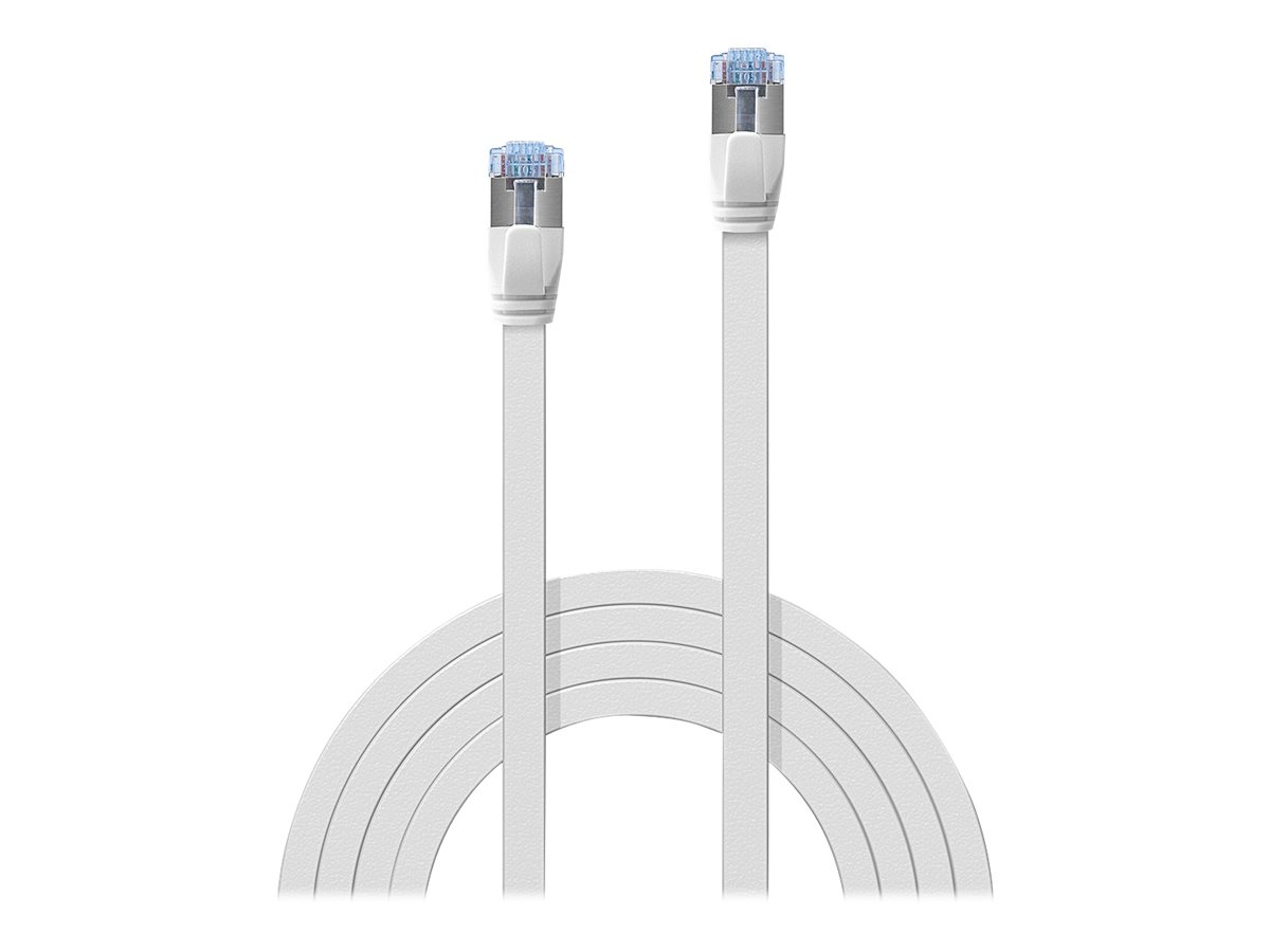 LINDY Cat.6A U/FTP Flachband Patchkabel weiss 1m