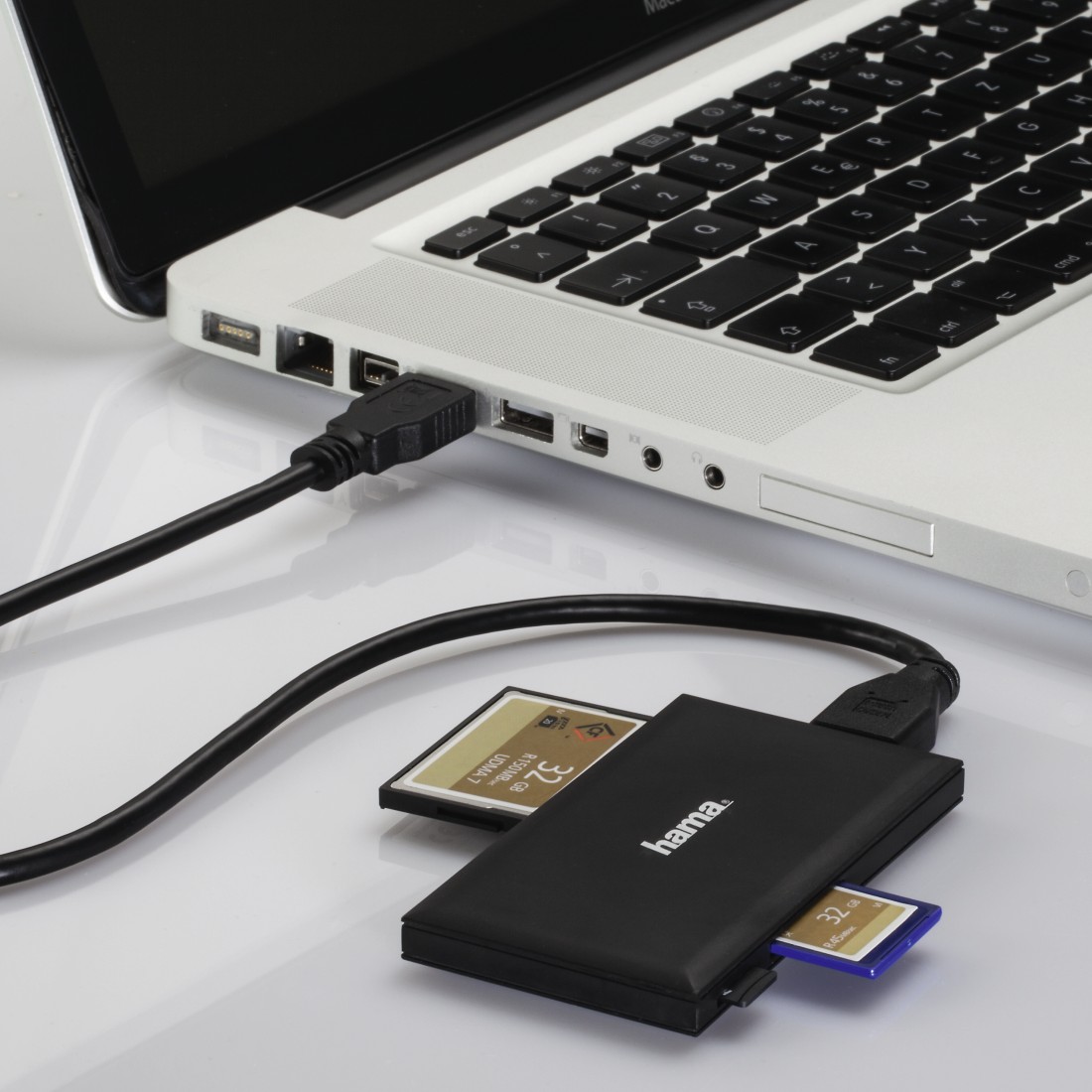 hama MultimicroSD, SD, Memory Stick, Compact FlashKartenleser schwarz