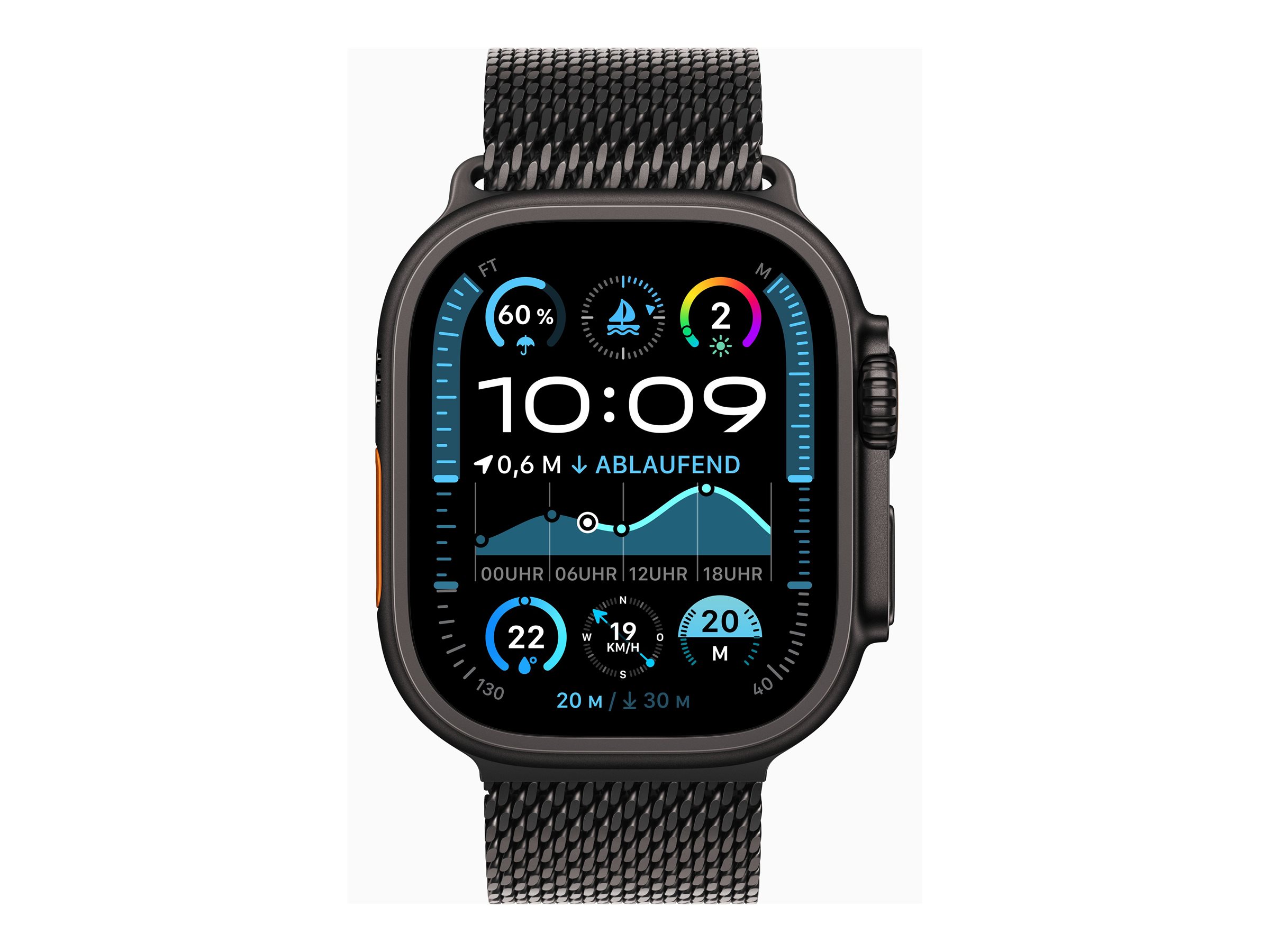 Apple Watch Ultra 2 Titanium Cellular 49mm Schwarz (Milanaise Titan schwarz) M Apple Watch Ultra 2 Titanium Cellular 49mm Schwarz (Milanaise Titan schwarz) M