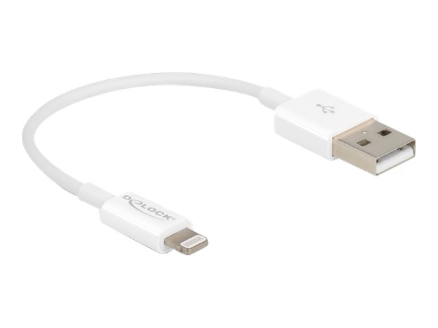 Delock USB Daten- und Ladekabel fuer iPhone, iPad, iPod weiss 15 cm Delock USB Daten- und Ladekabel fuer iPhone, iPad, iPod weiss 15 cm