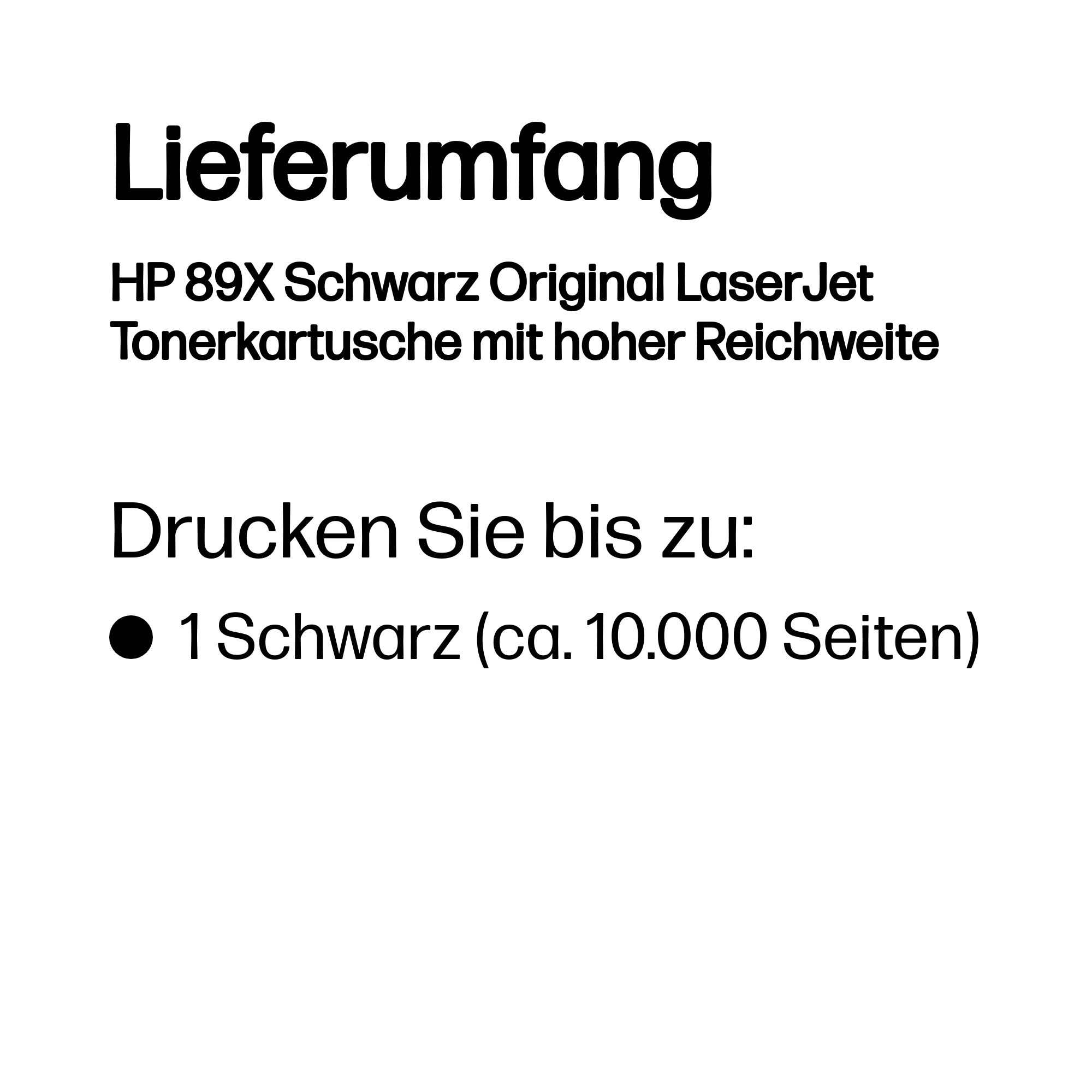 HP Toner 89X CF289X Schwarz