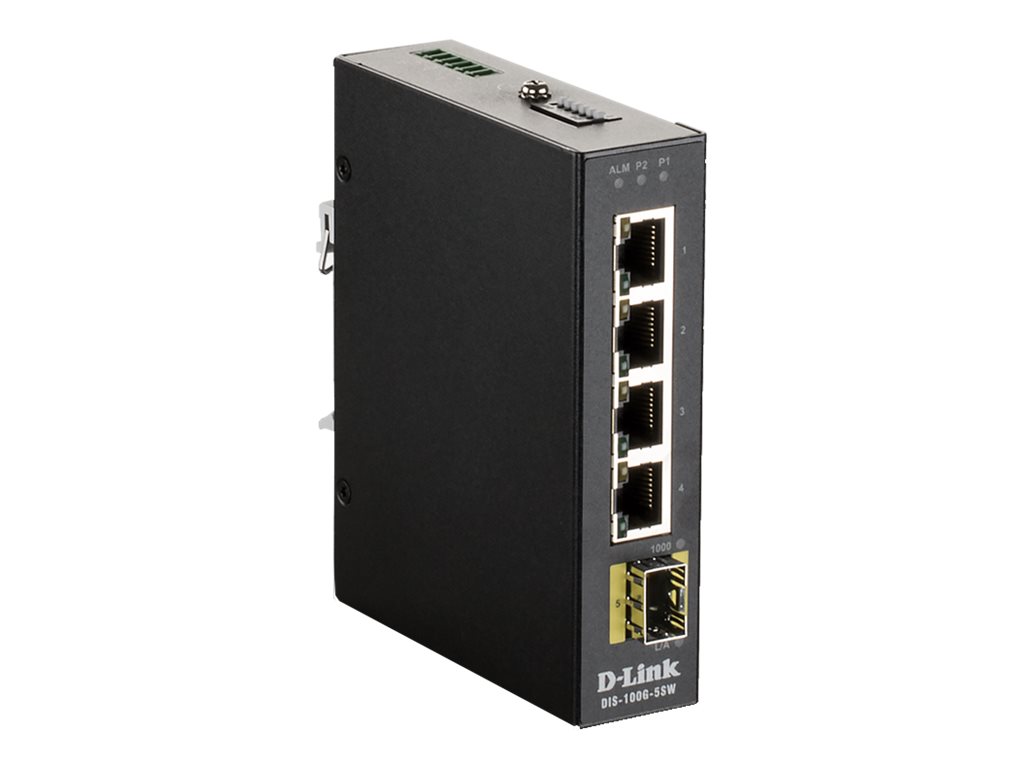 D-LINK DIS-100G-5SW 5 Port Unmanaged Industrie Switch with 4 x 10/100/1000BaseTX ports & 1 x 100/1000BaseSFP ports