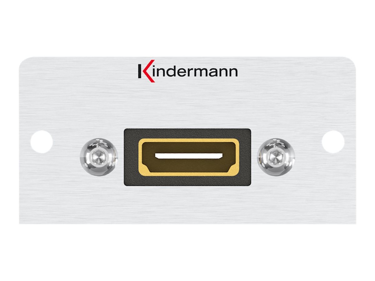 Kindermann Anschlussblende Halbblende HDMI Ethernet mit Kabelpeitsche 50x50mm