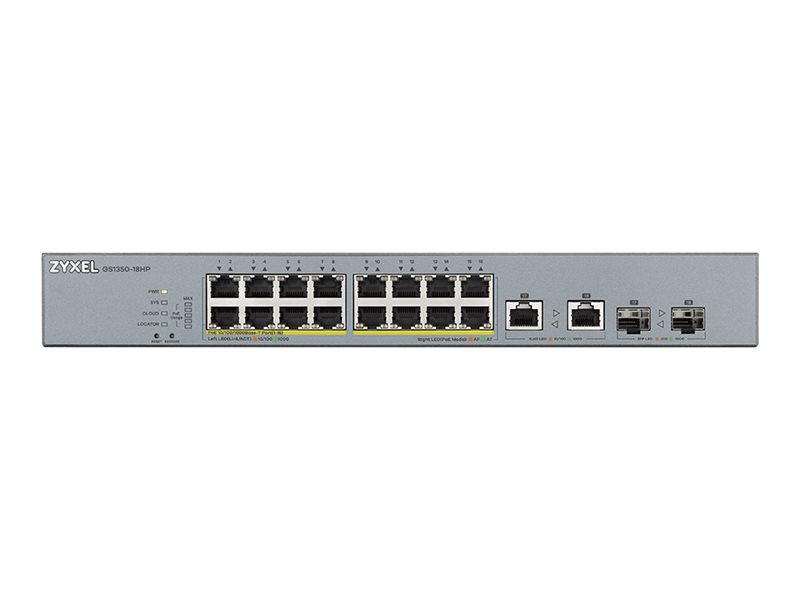 ZYXEL GS1350-18HP 18 Port managed CCTV PoE Switch long range 250W
