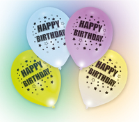 amscan® Luftballons LED Happy Birthday bunt, 4 St.