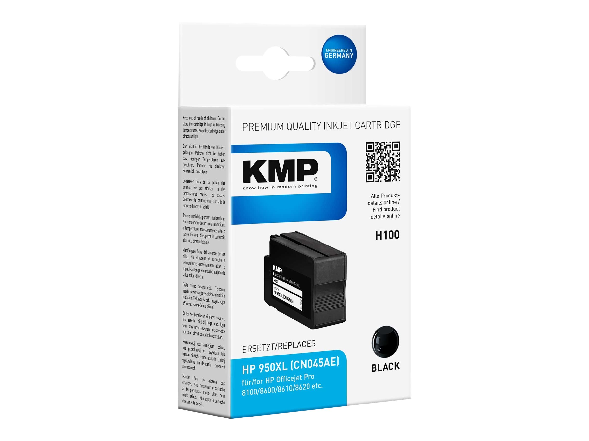KMP H100 schwarz Druckerpatrone kompatibel zu HP 950XL (CN045AE) KMP H100 schwarz Druckerpatrone kompatibel zu HP 950XL (CN045AE)