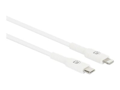 MANHATTAN USB-C auf Lightning Sync-/Ladekabel MFi-zertifizierten 8-pol. Lightning-Stecker 0,5m für iPhone iPad iPod 480 Mbit/s weiss