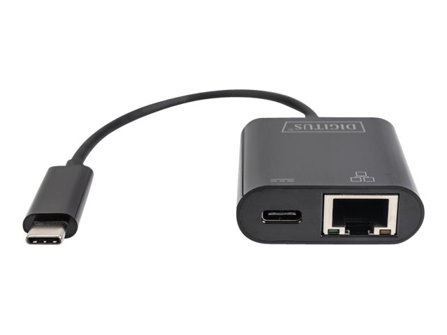 DIGITUS USB Type-C Gigabit Ethernet Adapter mit Power Delivery Unterstuetzung