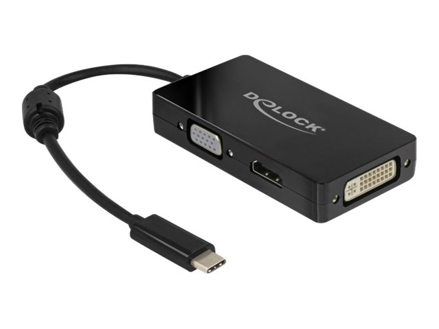 Delock Adapter USB Type-C Stecker > VGA / HDMI / DVI Buchse schwarz Delock Adapter USB Type-C Stecker > VGA / HDMI / DVI Buchse schwarz