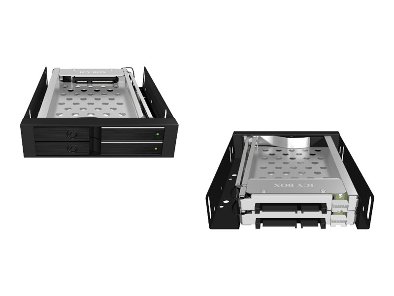 Wechselrahmen 2xSATA 25 zu 2xSATA Host traegerlos fuer 35 Schacht ICY BOX
