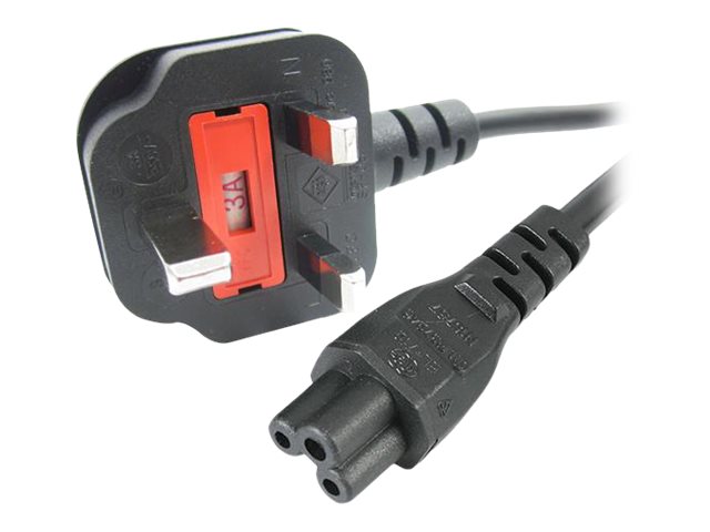 STARTECH.COM 2m Laptop Power Cord - 3 Slot for UK - BS-1363 to C5 Clover Leaf Power Cable Lead STARTECH.COM 2m Laptop Power Cord - 3 Slot for UK - BS-1363 to C5 Clover Leaf Power Cable Lead