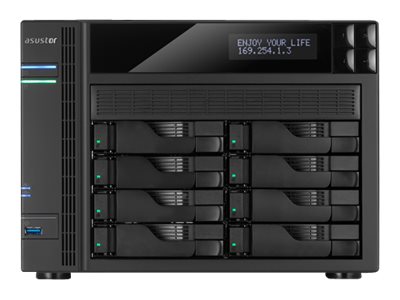 ASUSTOR AS6508T 8 Bay NAS Intel ATOM C3538 8GB DDR4 10GbE x2 25GbE x2 USB 32 Gen1 x2 M2 SSD 228022602242 SATAPCIe SSD x2