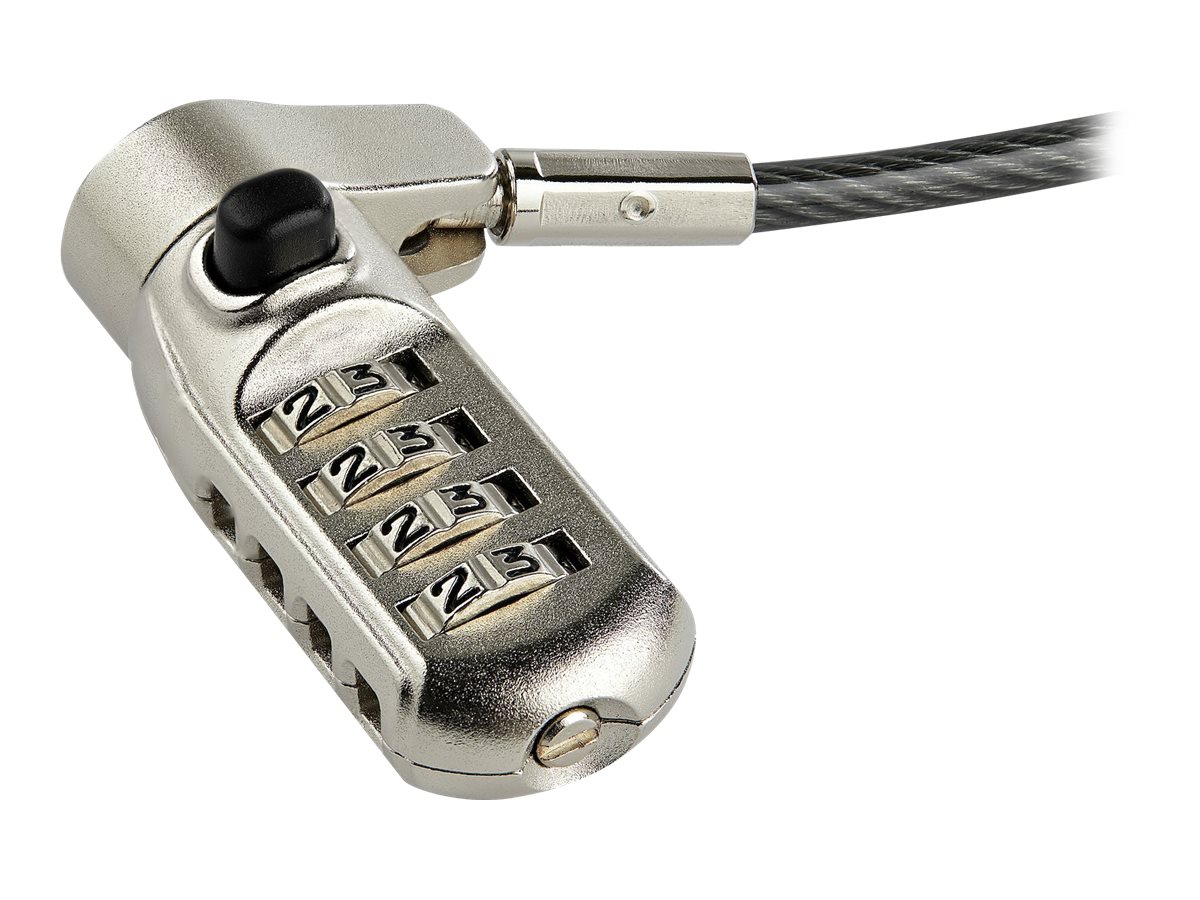 STARTECH.COM Combination Laptop Cable Lock - Steel Cable - 2m - K-Slot Nano Wedge Lock Slot - 4-Digit