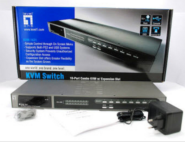 LevelOne KVM-1631 16-Port PS/2-USB VGA KVM Switch