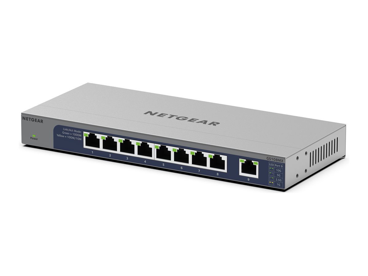 NETGEAR 8PT GIG UM +1P 10G/MULTI-GIG Uplink Switch GS108MX NETGEAR 8PT GIG UM +1P 10G/MULTI-GIG Uplink Switch GS108MX